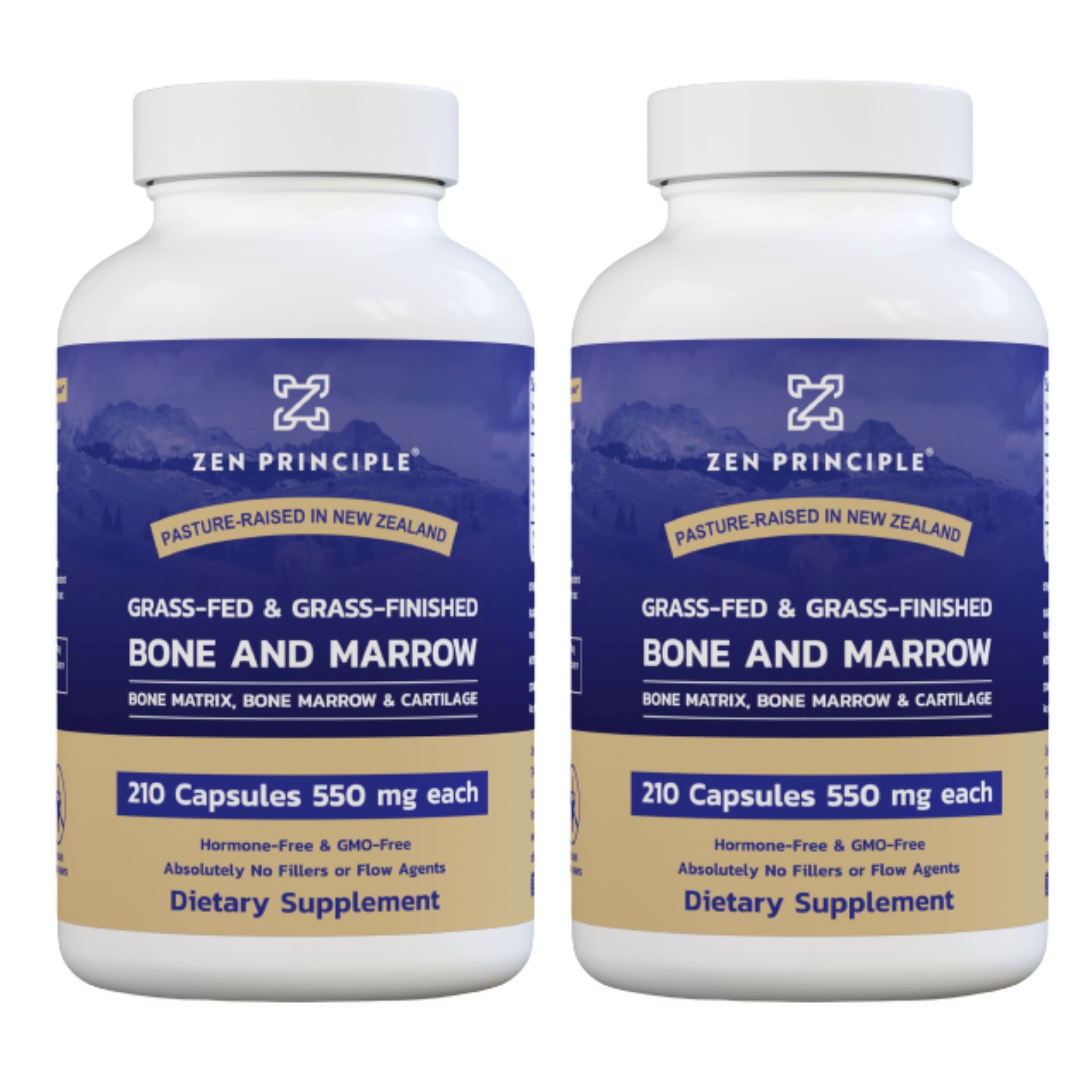 Beef Bone Marrow Capsules Zen Principle Naturals 2-Bottles 