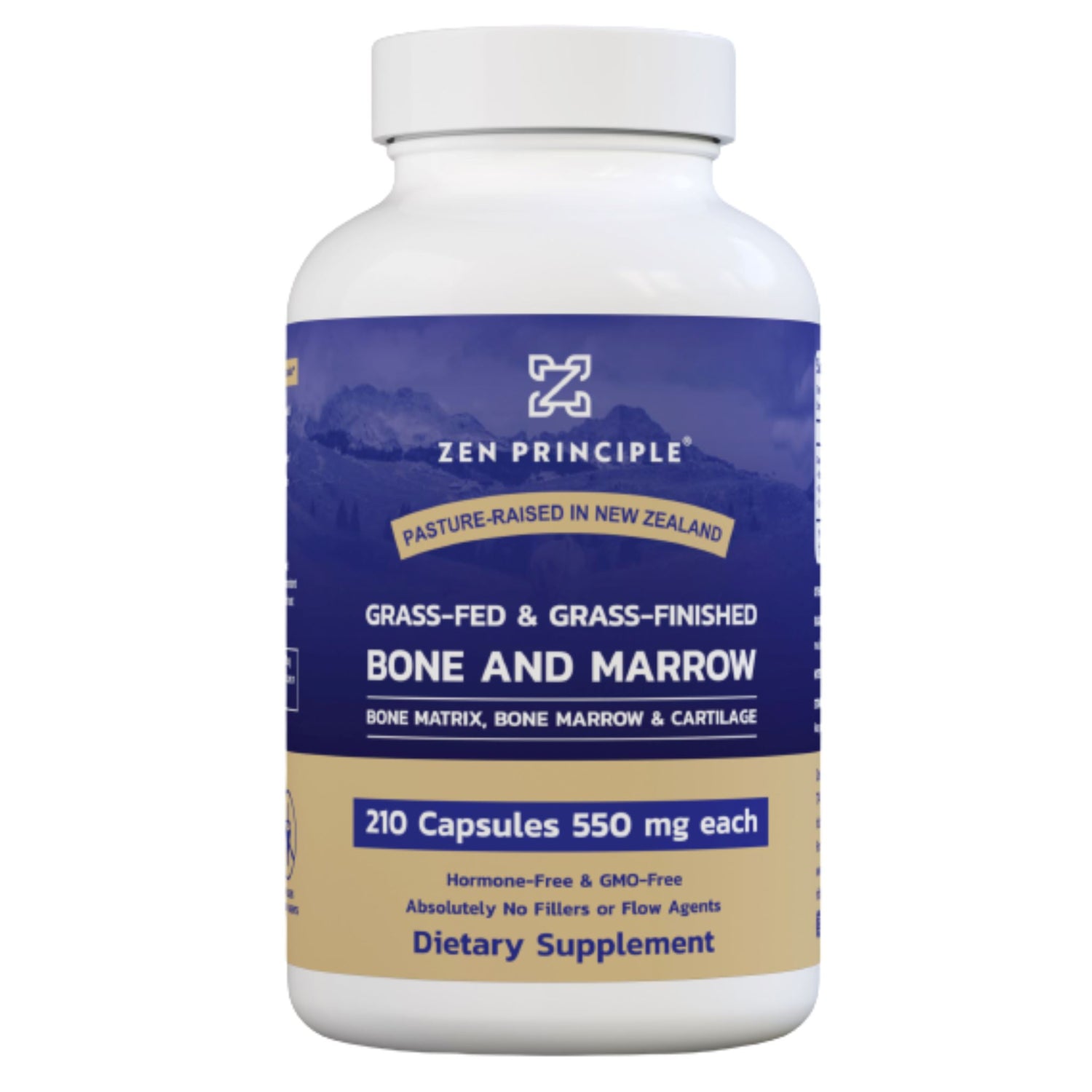 Beef Bone Marrow Capsules Zen Principle Naturals 1-Bottle 