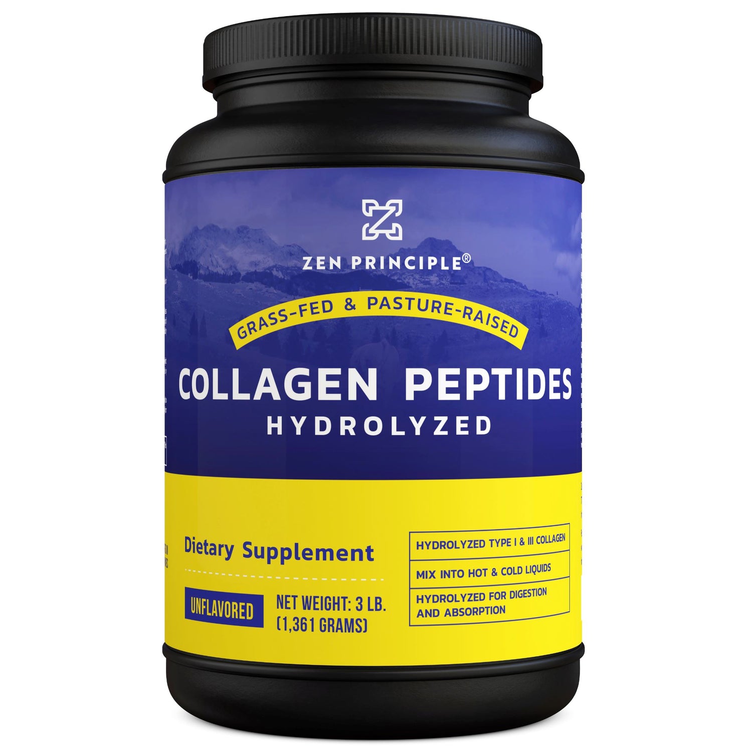 Beef Collagen Peptides Powder Zen Principle Naturals 