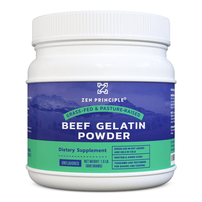 Beef Gelatin Powder Zen Principle Naturals 1.5 lb 