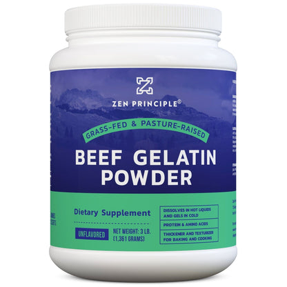 Beef Gelatin Powder Zen Principle Naturals 3 lb 