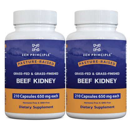 Beef Kidney Capsules Zen Principle Naturals 2-Bottles 