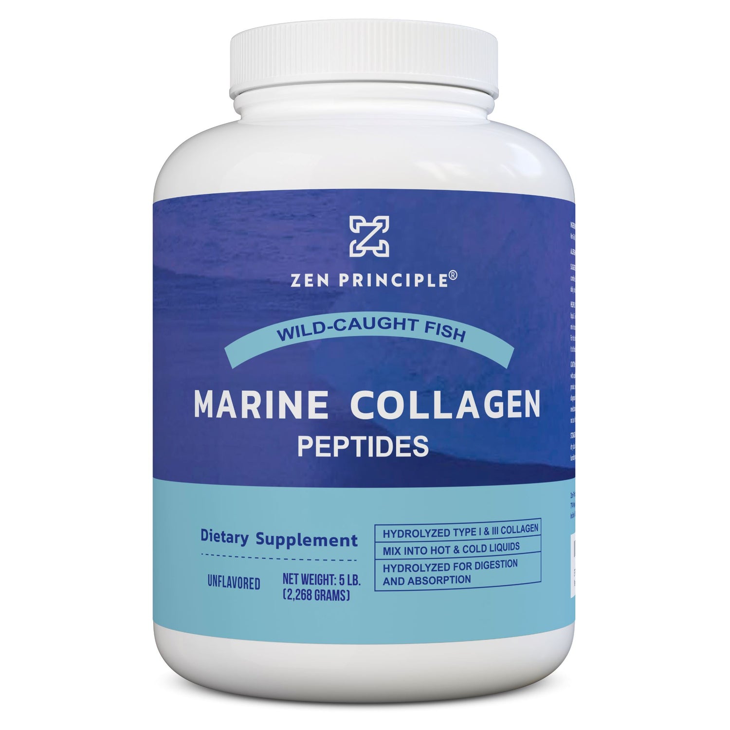 Marine Collagen Peptides Powder Zen Principle Naturals 5 lb 