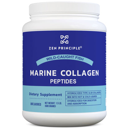 Marine Collagen Peptides Powder Zen Principle Naturals 1.5 lb 