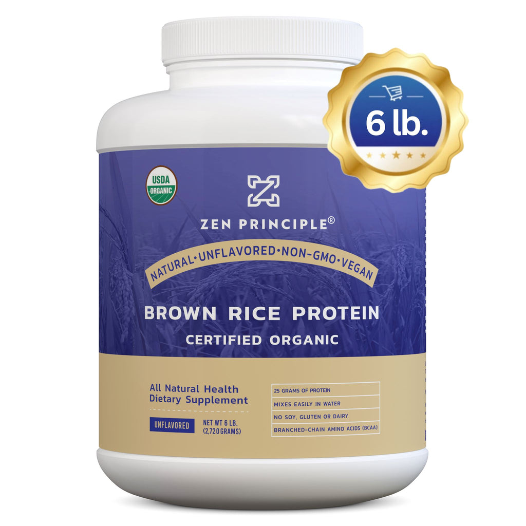 Organic Brown Rice Protein Powder Zen Principle Naturals 6 lb 