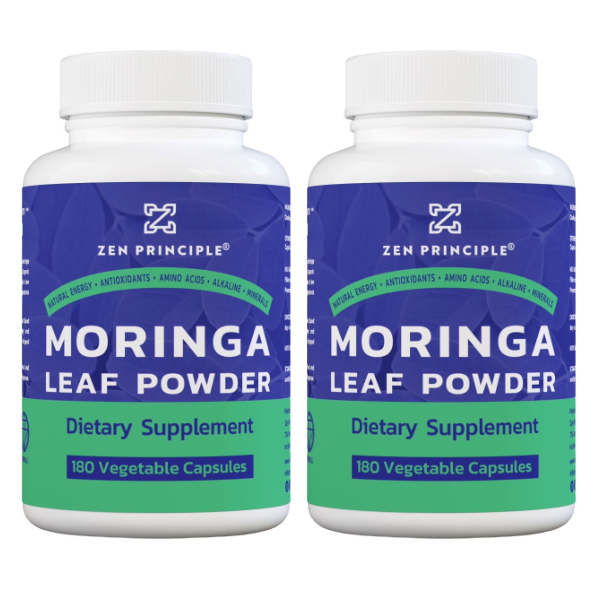 Organic Moringa Capsules Zen Principle Naturals 2-Pack 