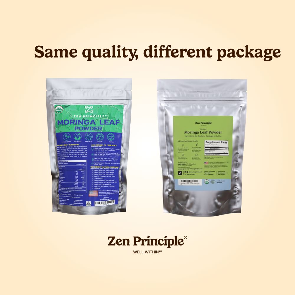 Organic Moringa Leaf Powder Zen Principle Naturals 