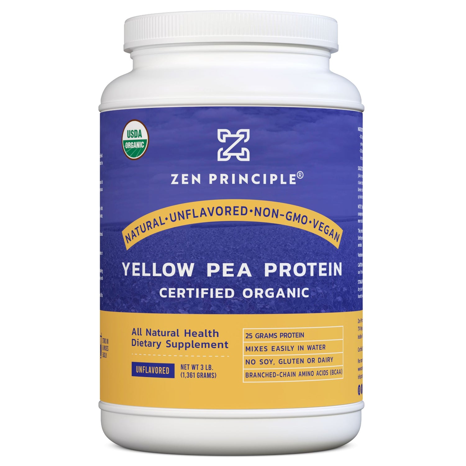 Organic Pea Protein Powder Zen Principle Naturals 