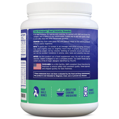 Beef Gelatin Powder Zen Principle Naturals 