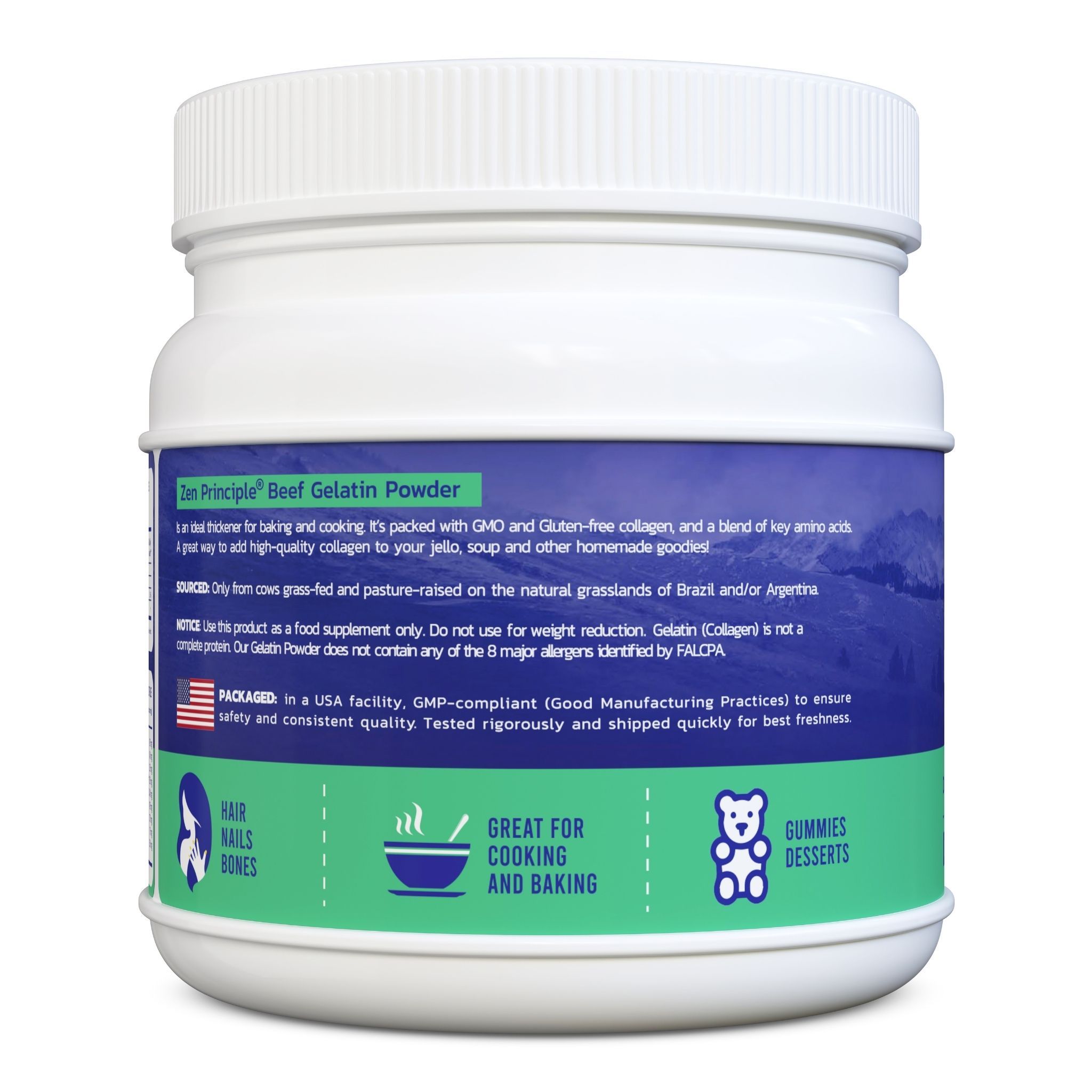 Beef Gelatin Powder Zen Principle Naturals 