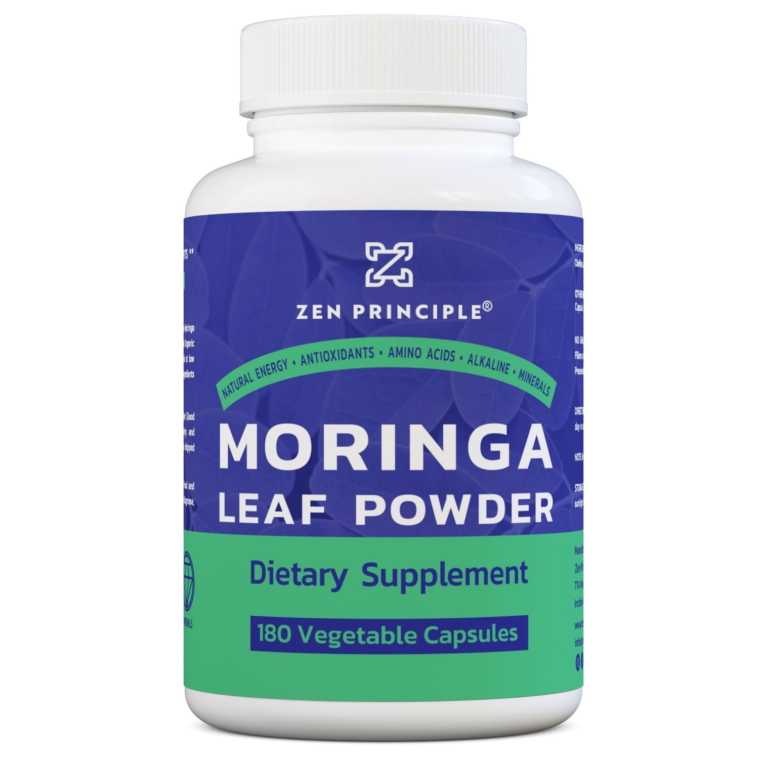 Organic Moringa Capsules Zen Principle Naturals 1-Pack 